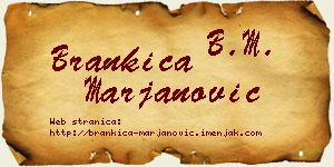 Brankica Marjanović vizit kartica